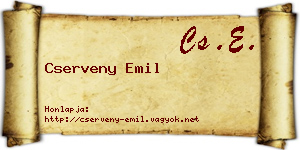 Cserveny Emil névjegykártya