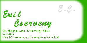 emil cserveny business card